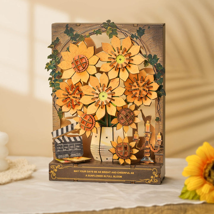 Windowside Sunflower Whispers– DIY Wooden Painting, 3D Puzzle Craft Kit
