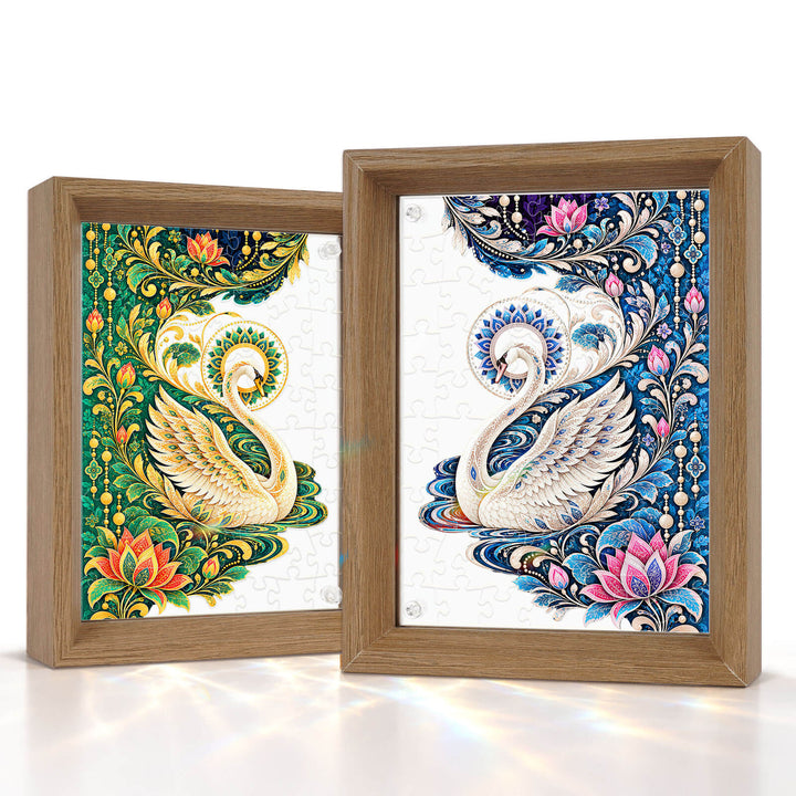 Double-Sided Acrylic Puzzle - Swan Serenity