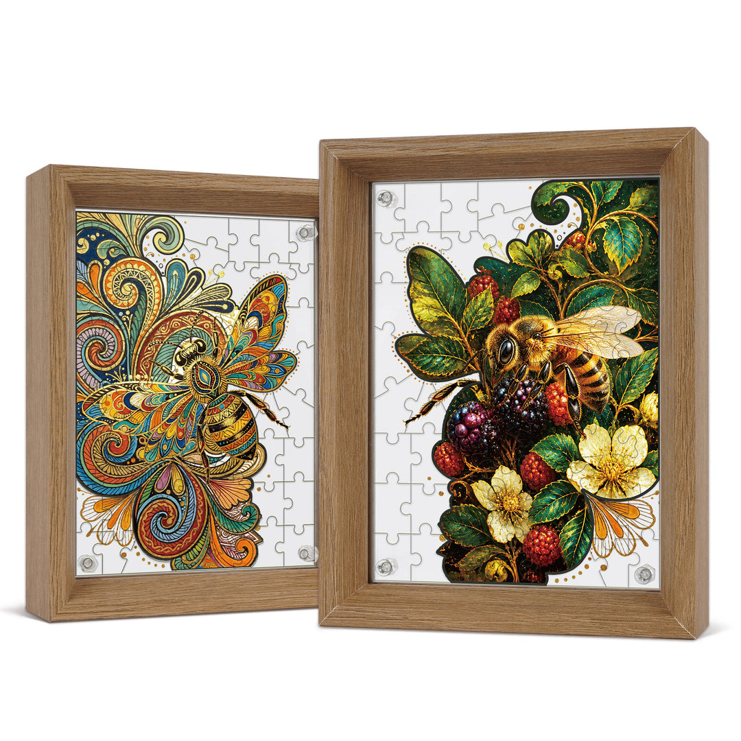 Double Sided Acrylic Jigsaw -Zentangle Bee