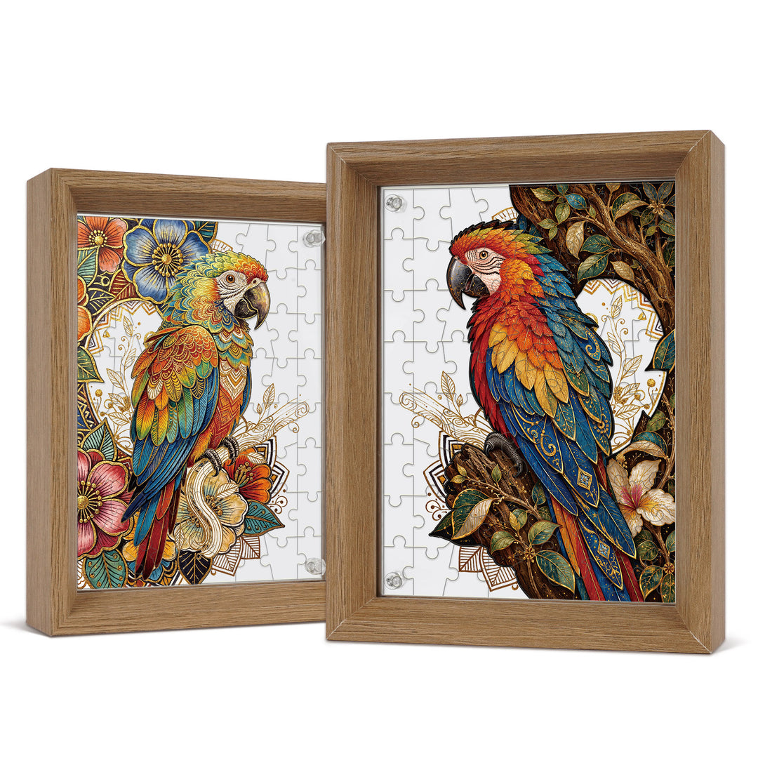 Double Sided Acrylic Jigsaw -Colorful Parrot