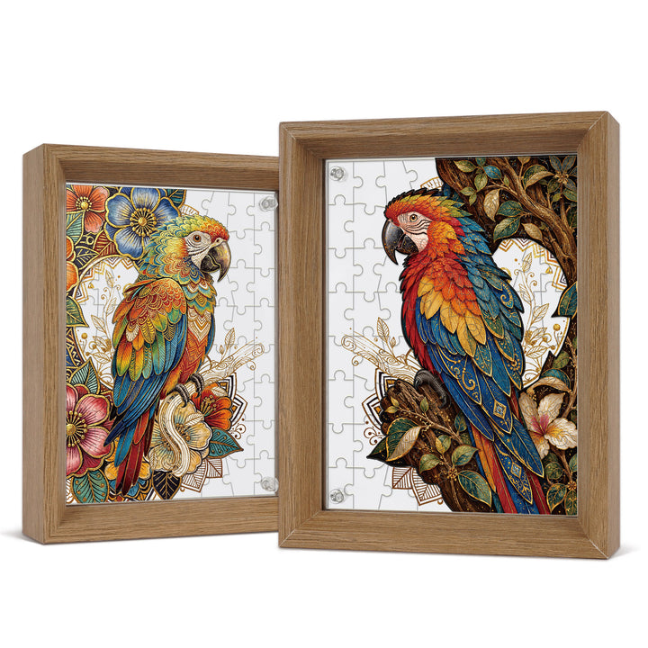 Double Sided Acrylic Jigsaw -Colorful Parrot