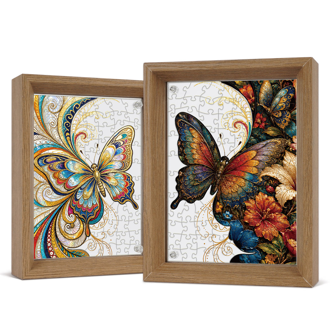 Double Sided Acrylic Jigsaw -Blossoms and Butterfli