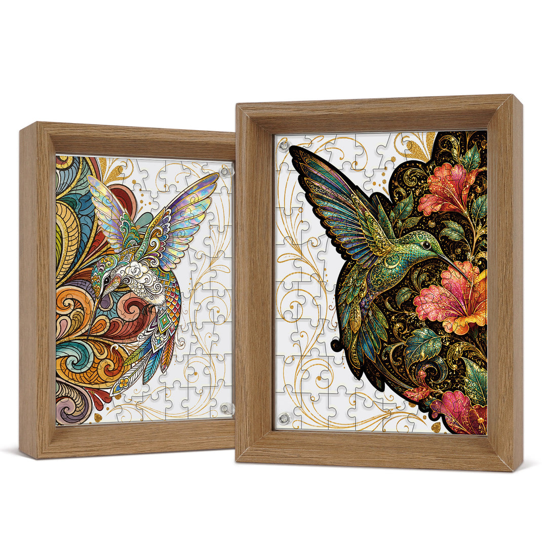 Double Sided Acrylic Jigsaw -Brilliant Hummingbird