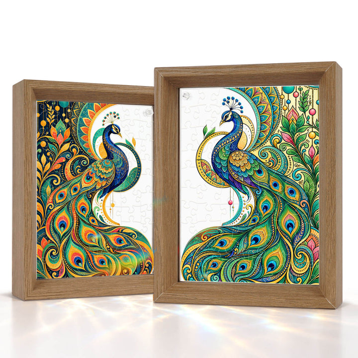 Double-Sided Acrylic Puzzle - Peacock Majesty