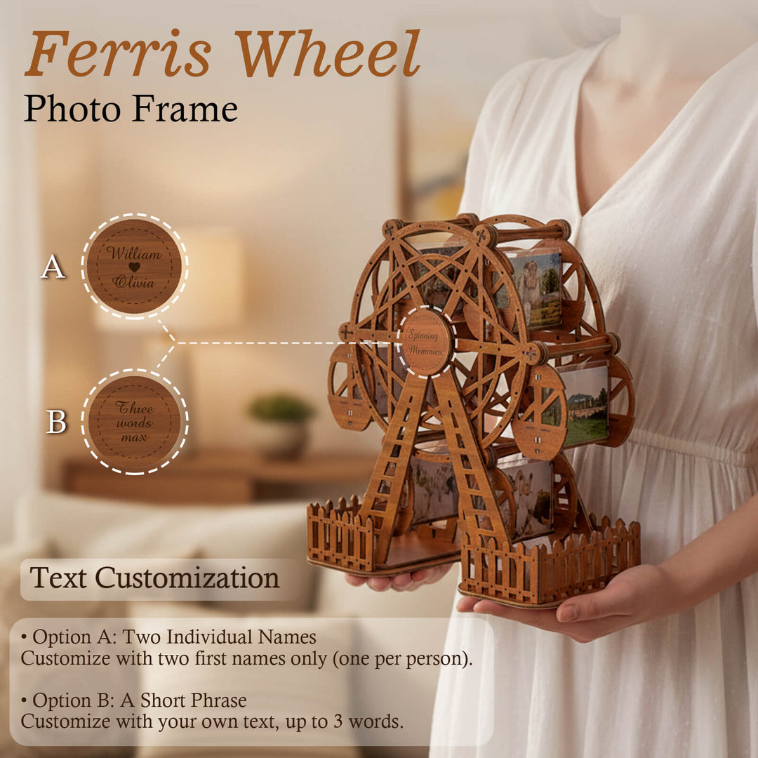 Retro Walnut – DIY 3D Wooden Photo Frame Ferris Wheel