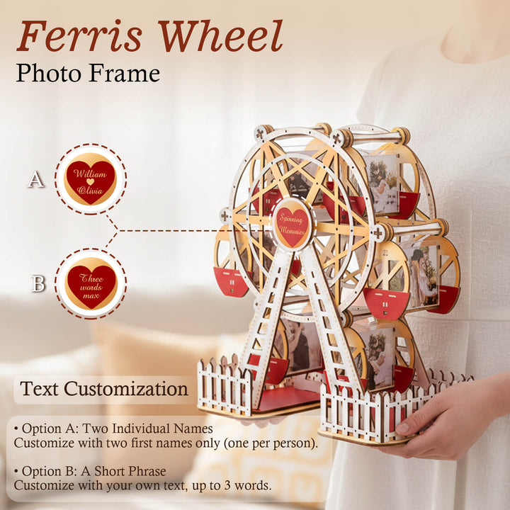 Romantic Red Gold – DIY 3D Wooden Photo Frame Ferris Wheel
