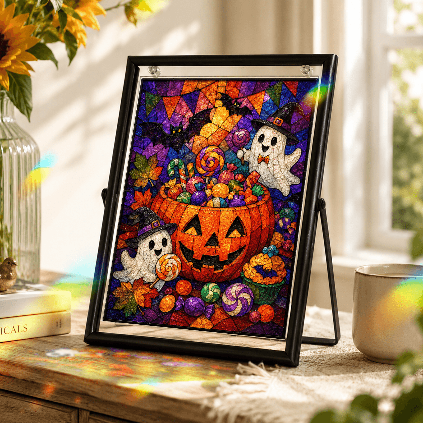 Acrylic Puzzle Art – Spooky Ghost Candy Halloween Night