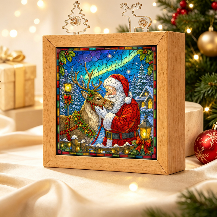 Acrylic Puzzle Night Light - Aurora Reindeer