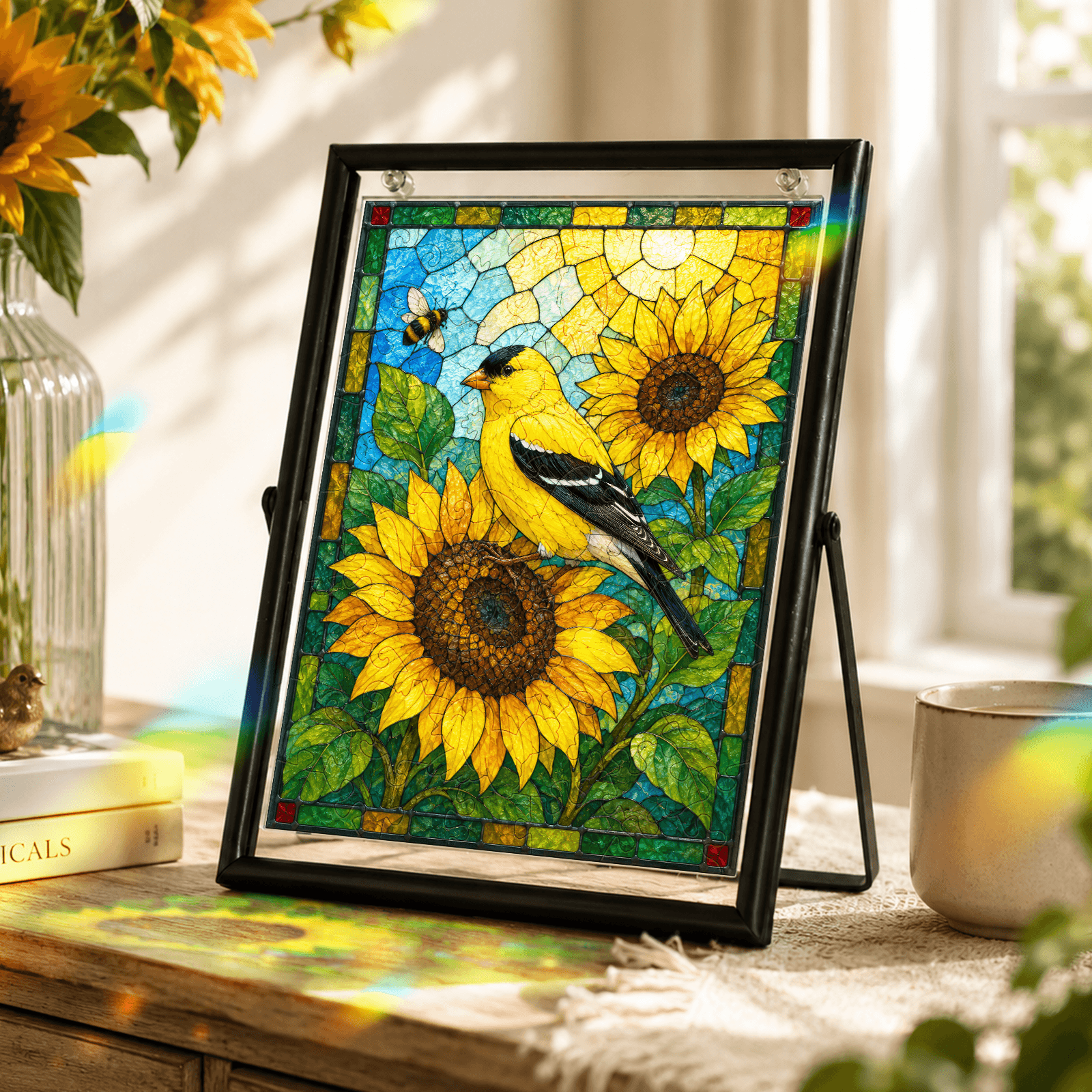 Acrylic Sunflower Puzzle – Golden Bloom Art Piece