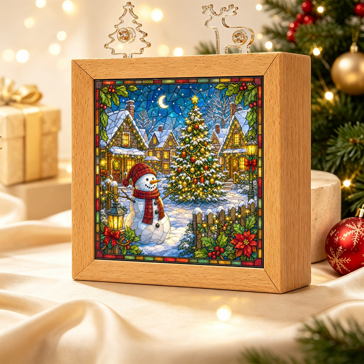 Acrylic Puzzle Night Light - Christmas Snow Village