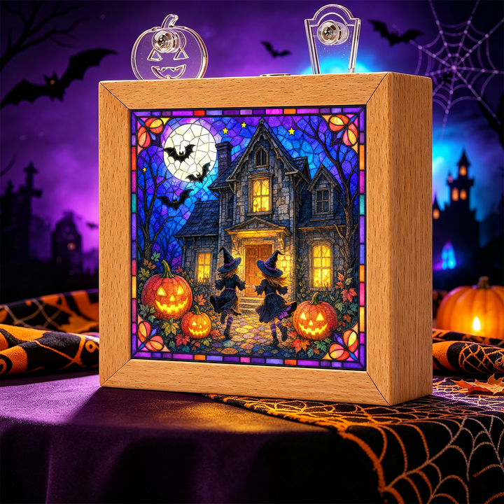 Acrylic Puzzle Night Light - Two Witches' Night Visit