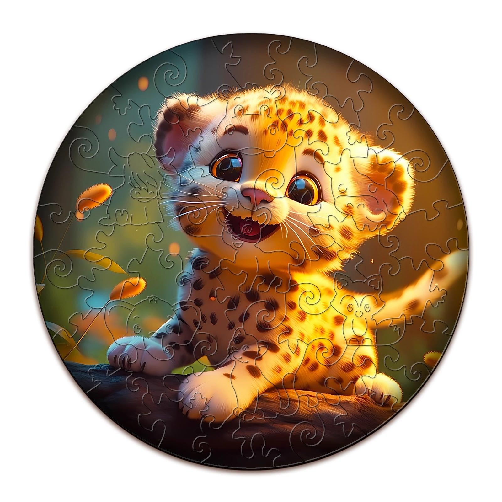Cute Leopard Children's Wooden Jigsaw Puzzle-Woodbests
