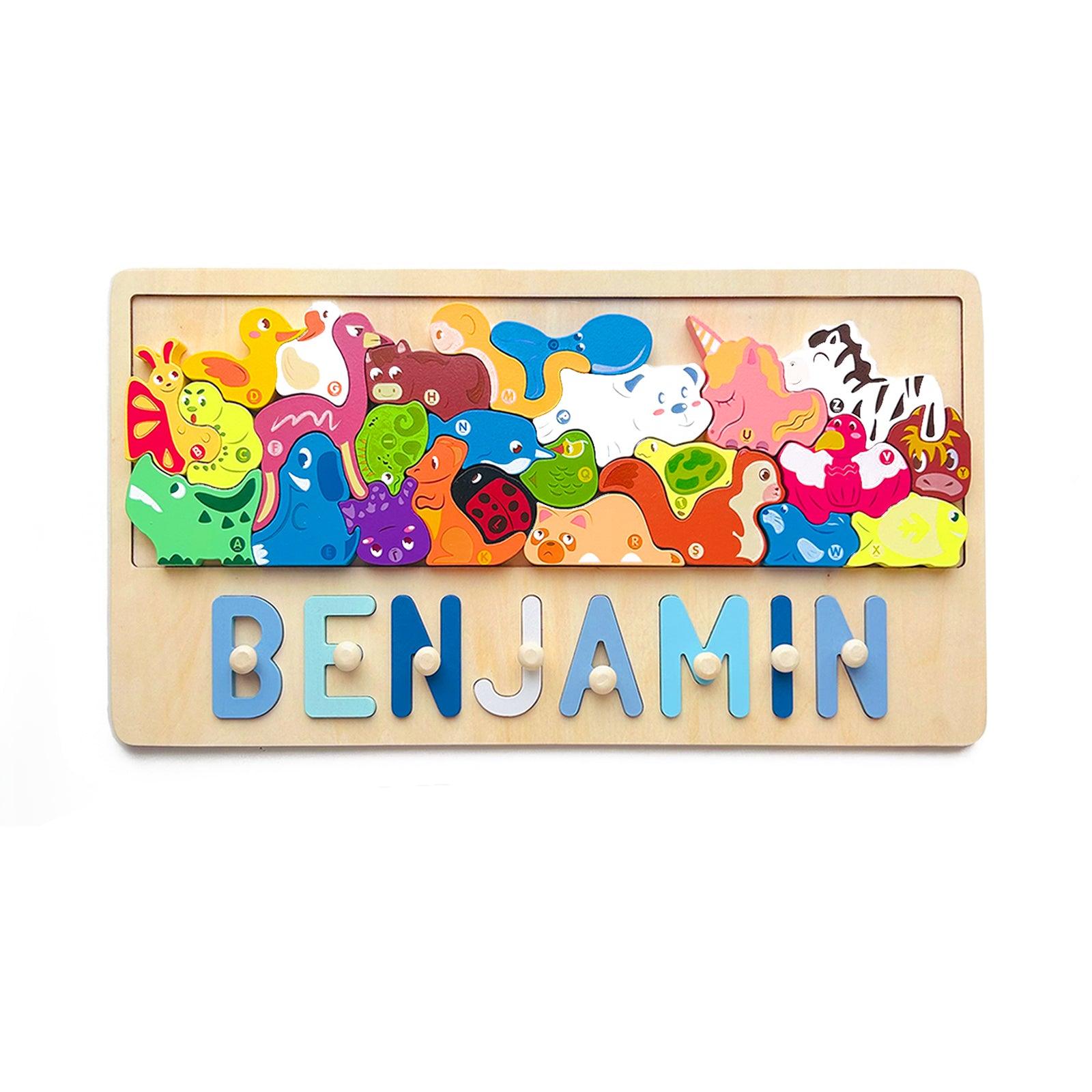Personalized Baby Name Puzzle With Different Animals