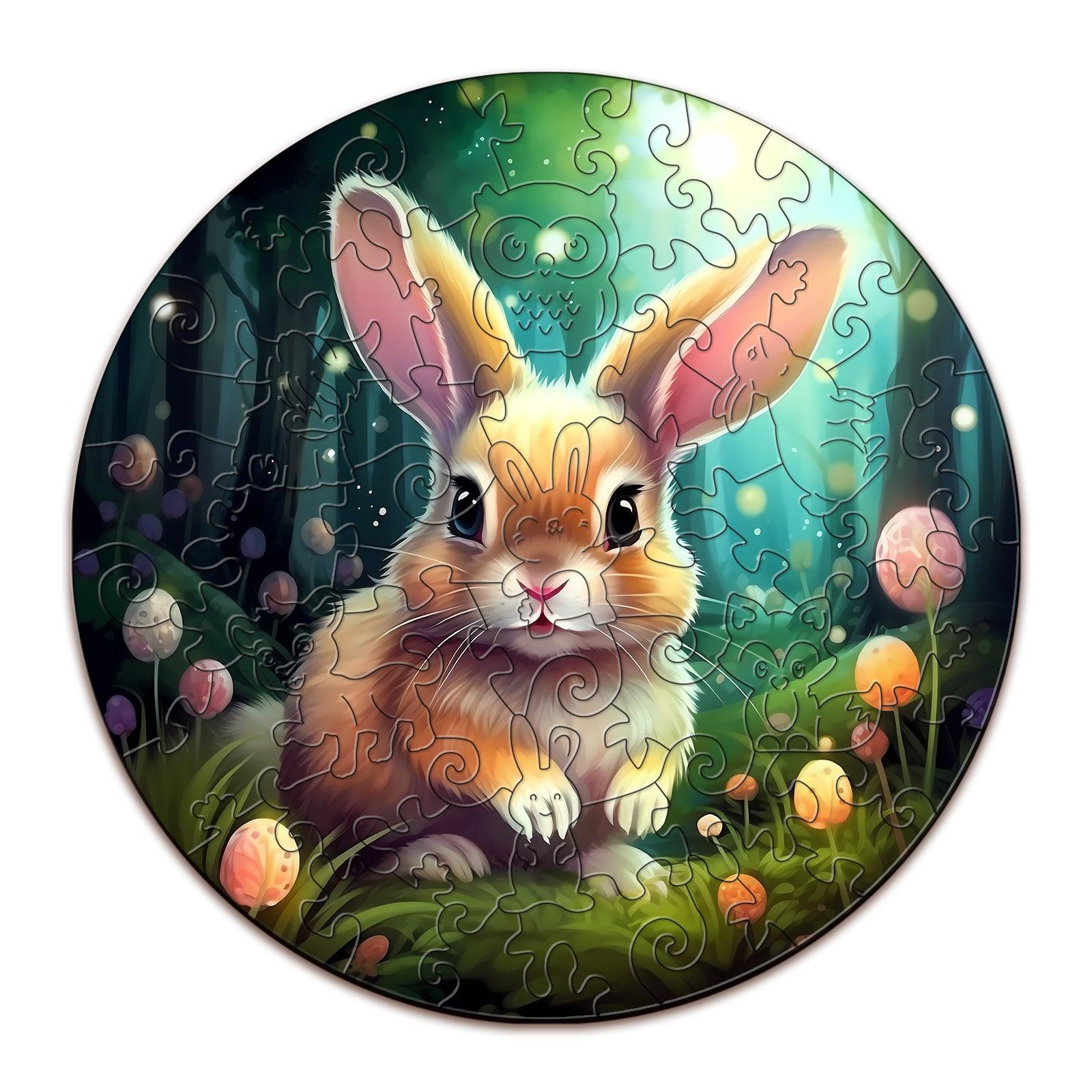 Jigsaw Rabbit Puzzle Draw Cute Rabbit Children's Wooden Jigsaw Puzzle – Woodbests