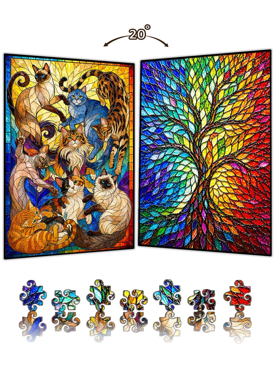 L’arbre de vie est des chats - Puzzle lenticulaire morphing