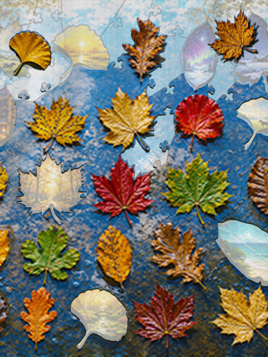 Wet Autumn Leaves - Morphing Lenticular Puzzle