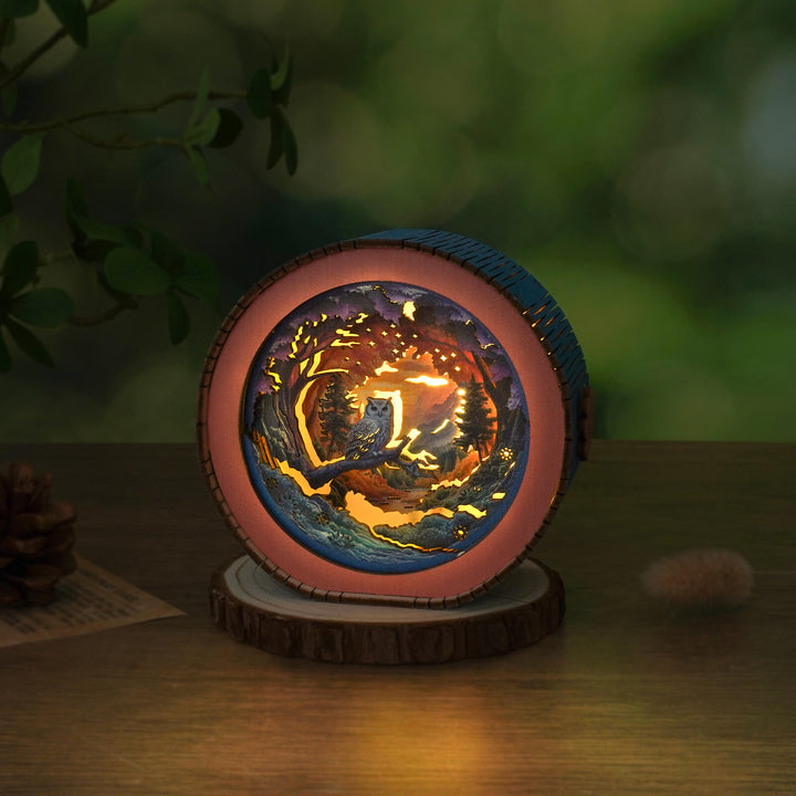 Forest Fantasy Owl Kit- 3D Wooden Puzzle Night Light