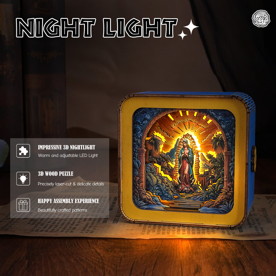 Virgin Mary Kit - 3D Wooden Puzzle Night Light