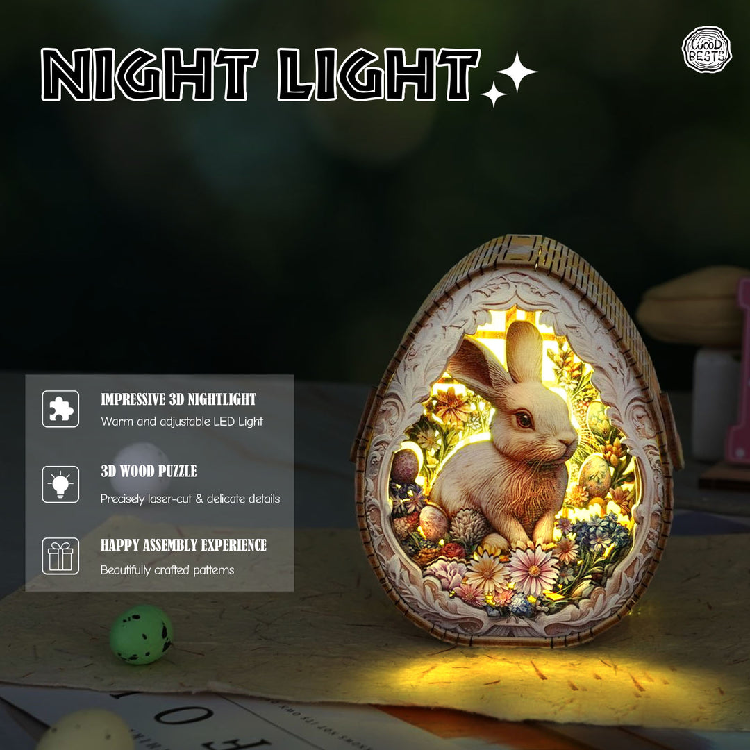 Easter Egg Messenger Kit - 3D Wooden Puzzle Night Light