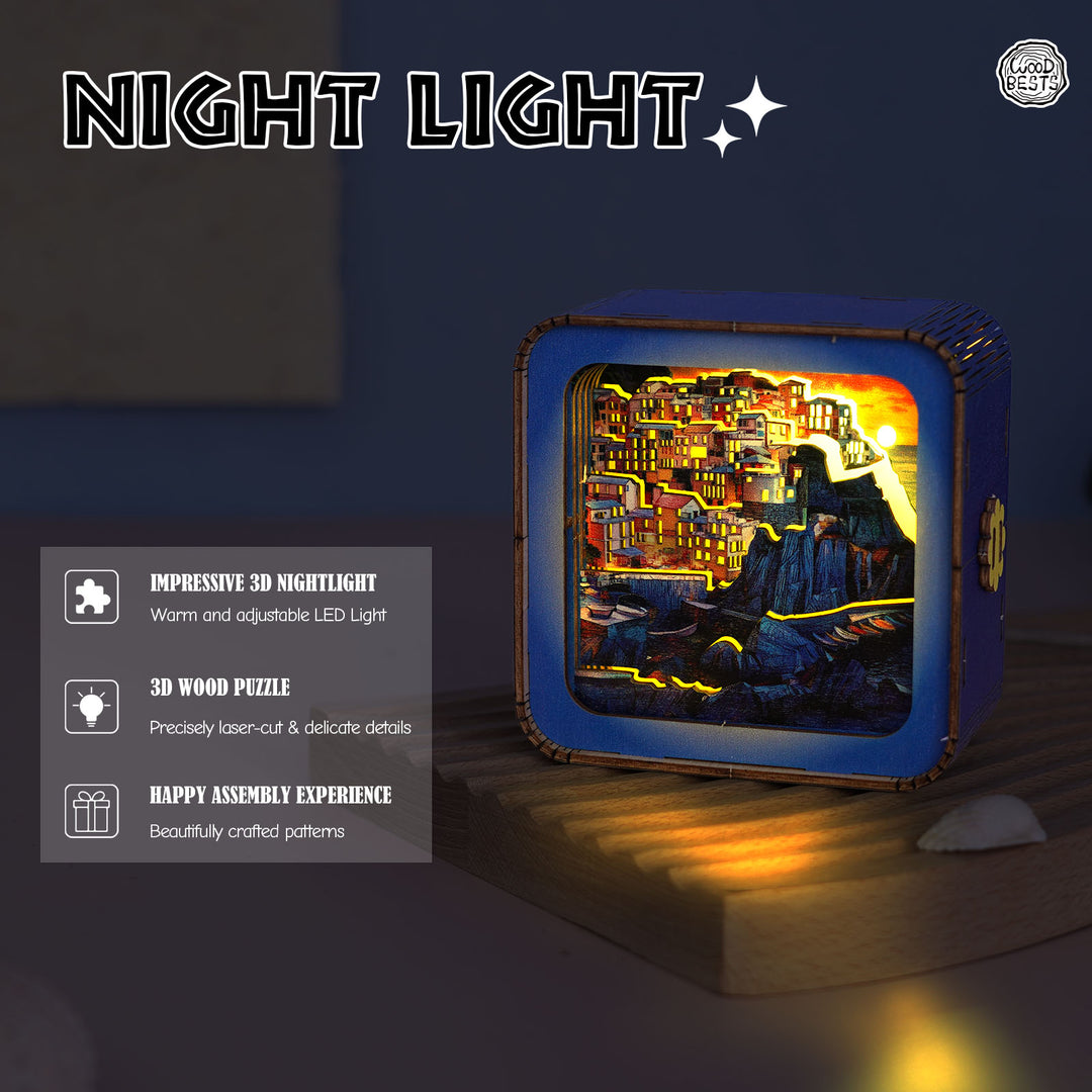 Golden Coast Village Kit - 3D Wooden Puzzle Night Light