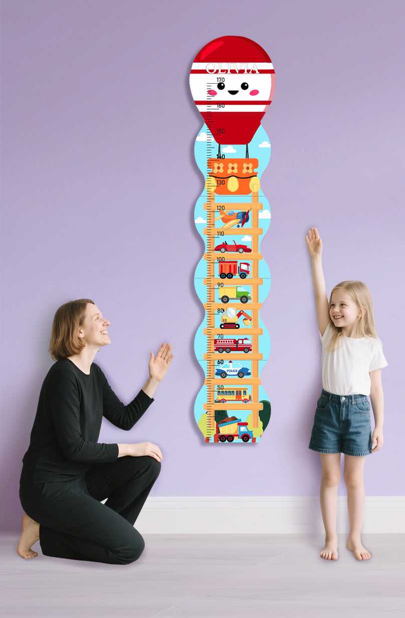 Personalized Wooden Traffic-2 Growth Chart Ruler
