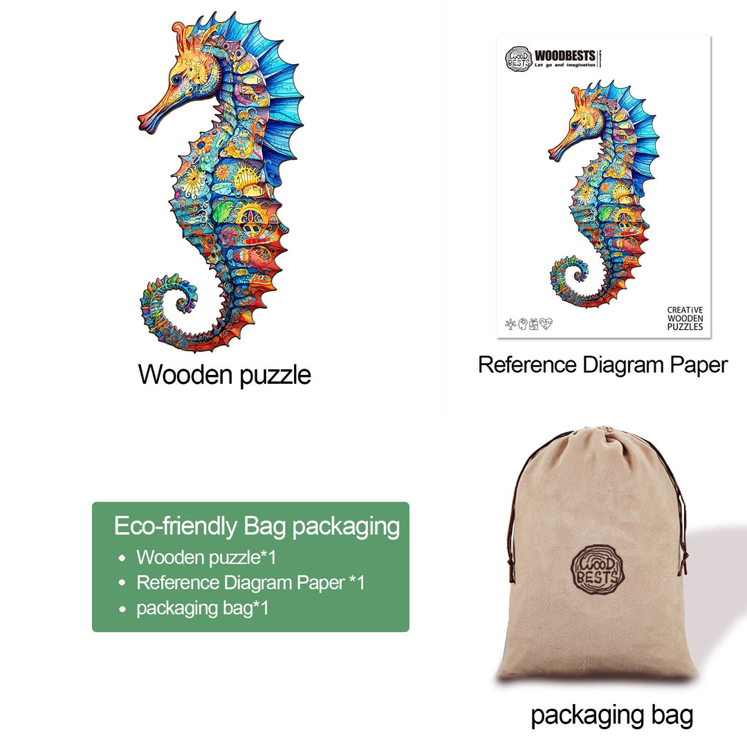 Seahorse 1 Wooden Jigsaw Puzzle-Woodbests