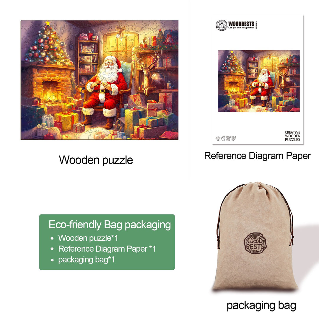 Jolly Santa Claus Wooden Jigsaw Puzzle