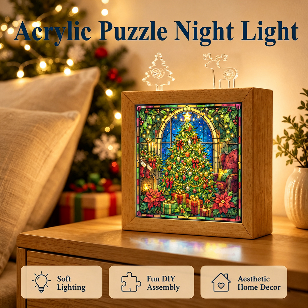 Acrylic Puzzle Night Light - Luminous Christmas Tree