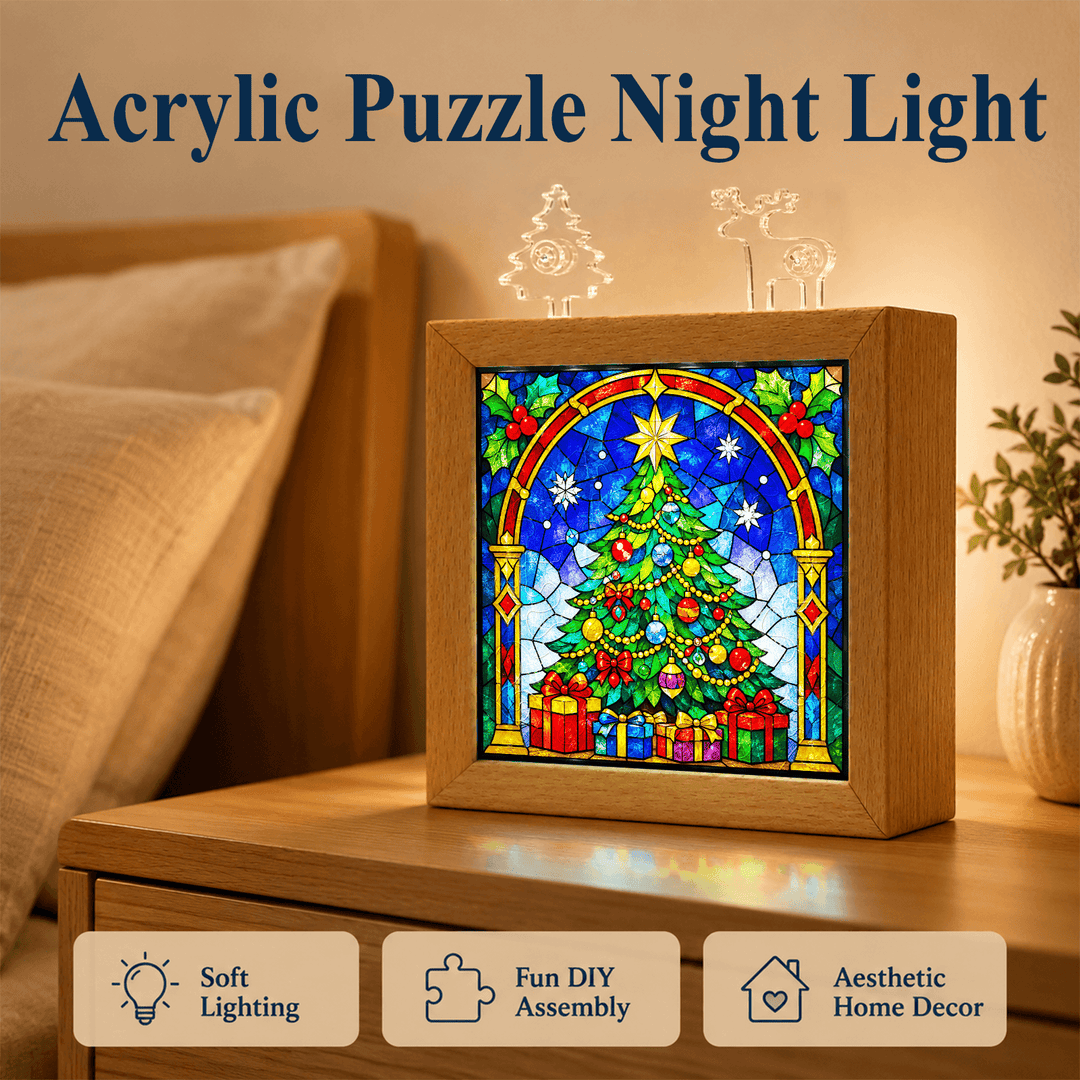 Acrylic Puzzle Night Light - Beautiful Christmas Tree