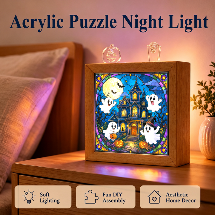 Acrylic Puzzle Night Light - Haunted House