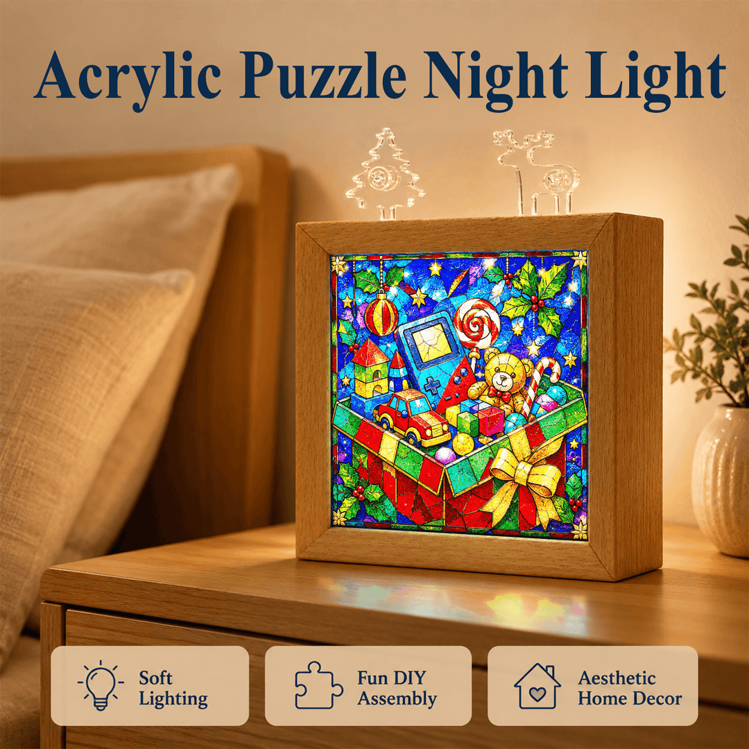 Acrylic Puzzle Night Light -Christmas Gift Box