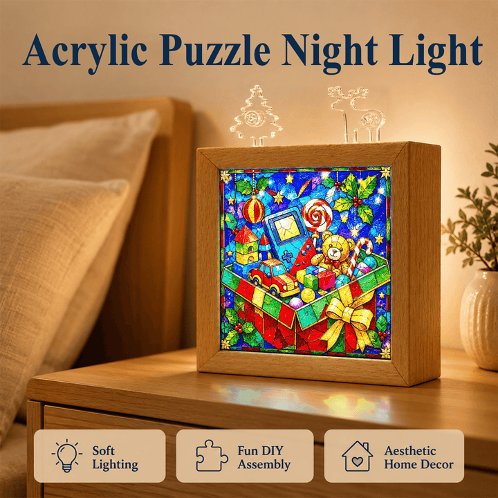 Acrylic Puzzle Night Light -Christmas Gift Box