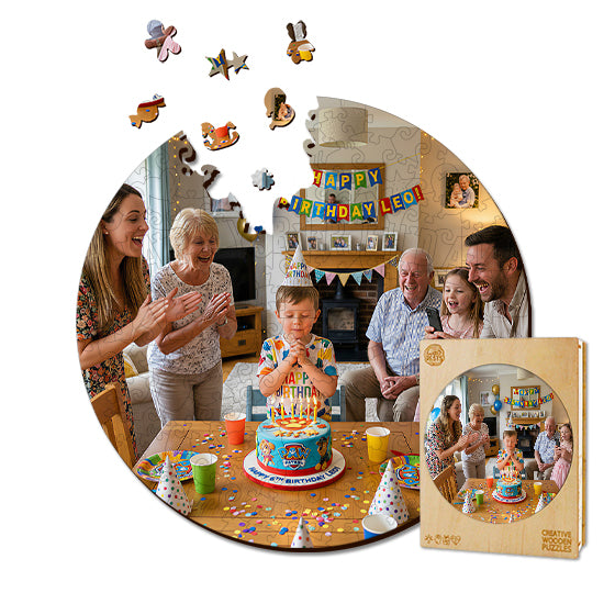 Personalized Photo Wooden Puzzle - Birthday Theme