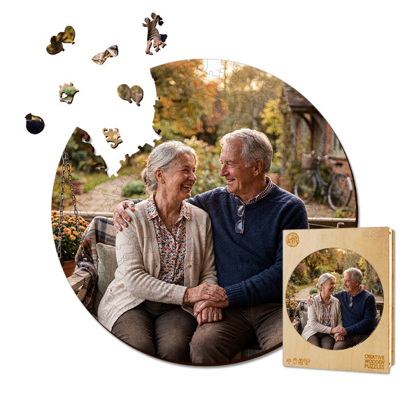 Personalized Photo Wooden Puzzle - Love Theme