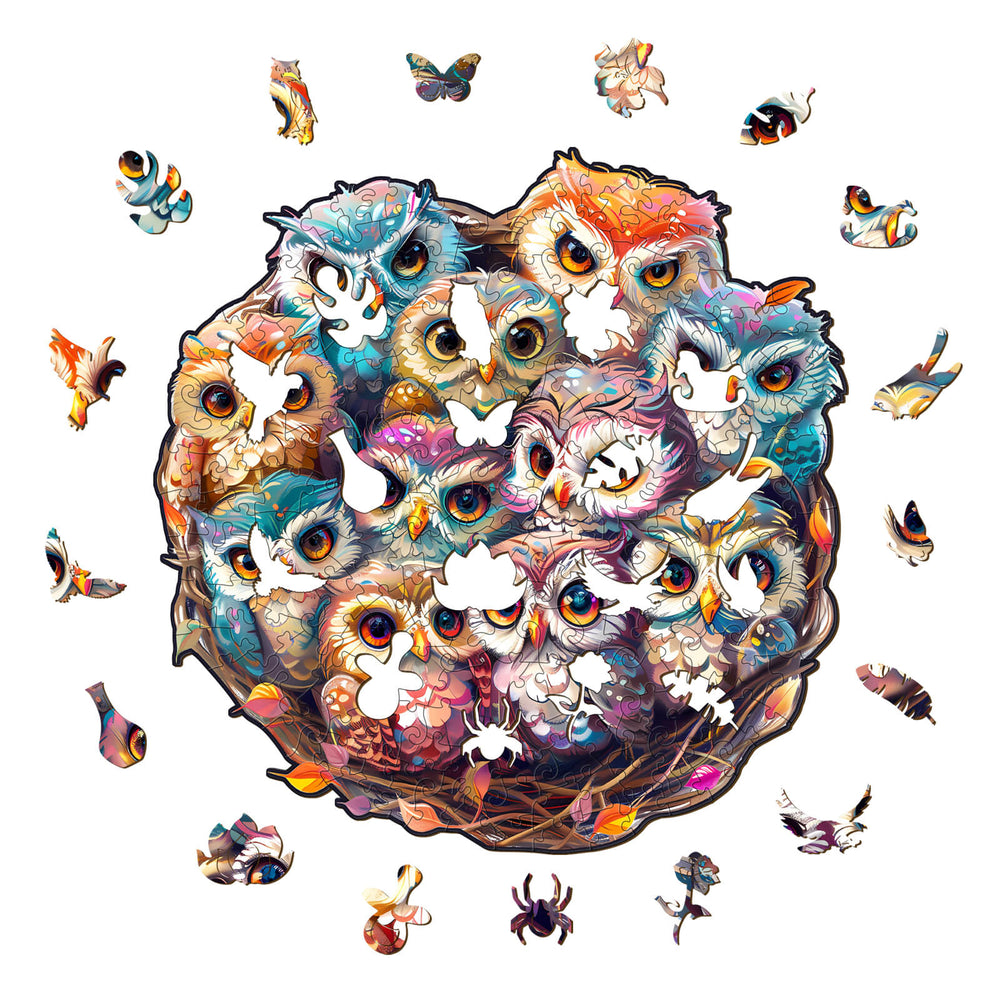 Baby Owls Wooden Jigsaw Puzzle