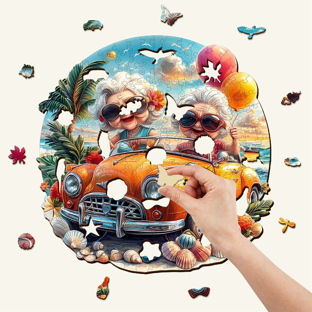 Jigsaw Puzzle en Bois Joyeuse Grand-mère