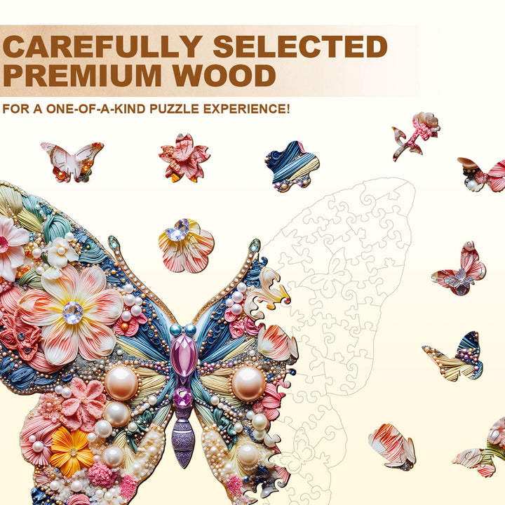 Jewelry Butterfly Wooden Jigsaw Puzzle
