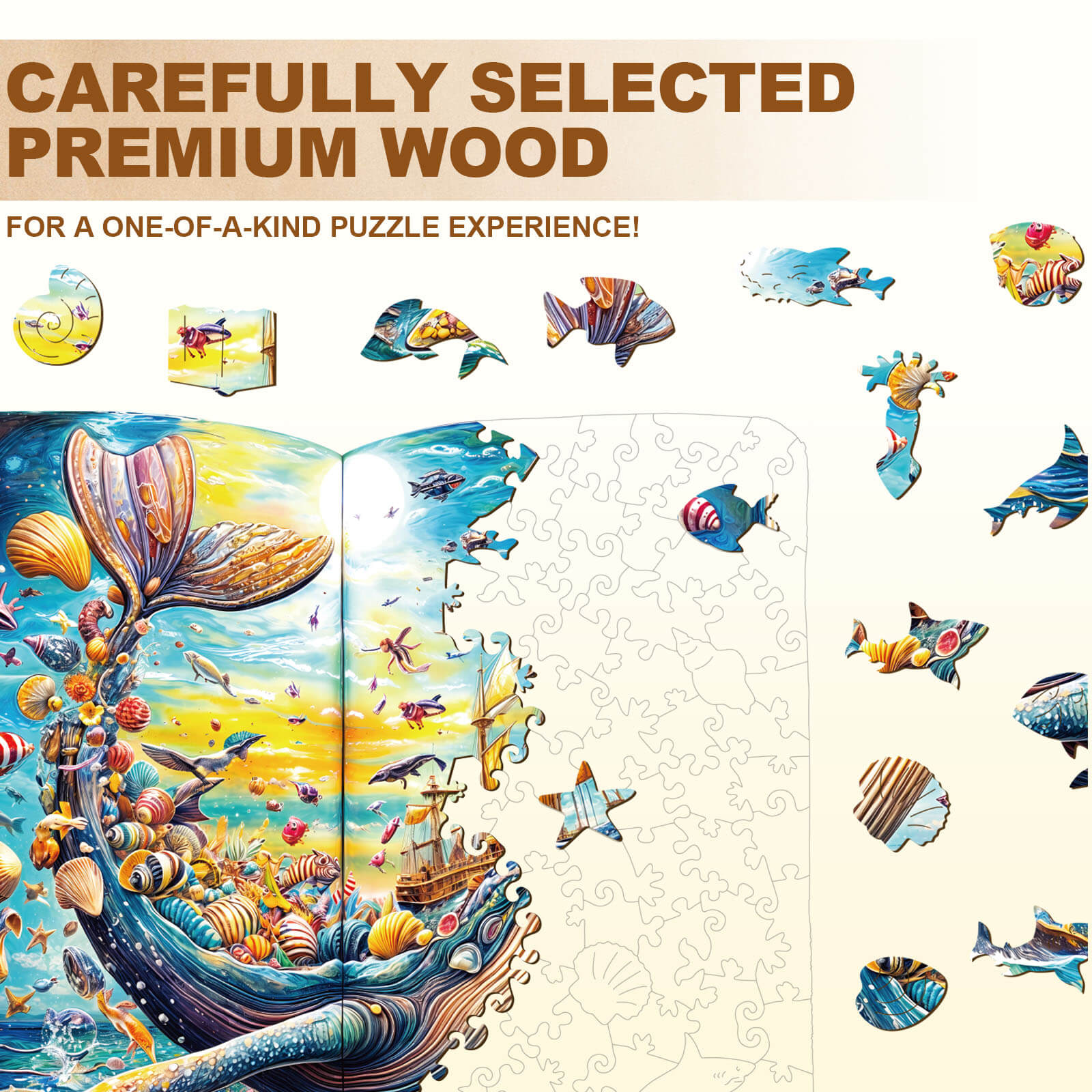 Whale Story-2 Wooden Jigsaw Puzzle