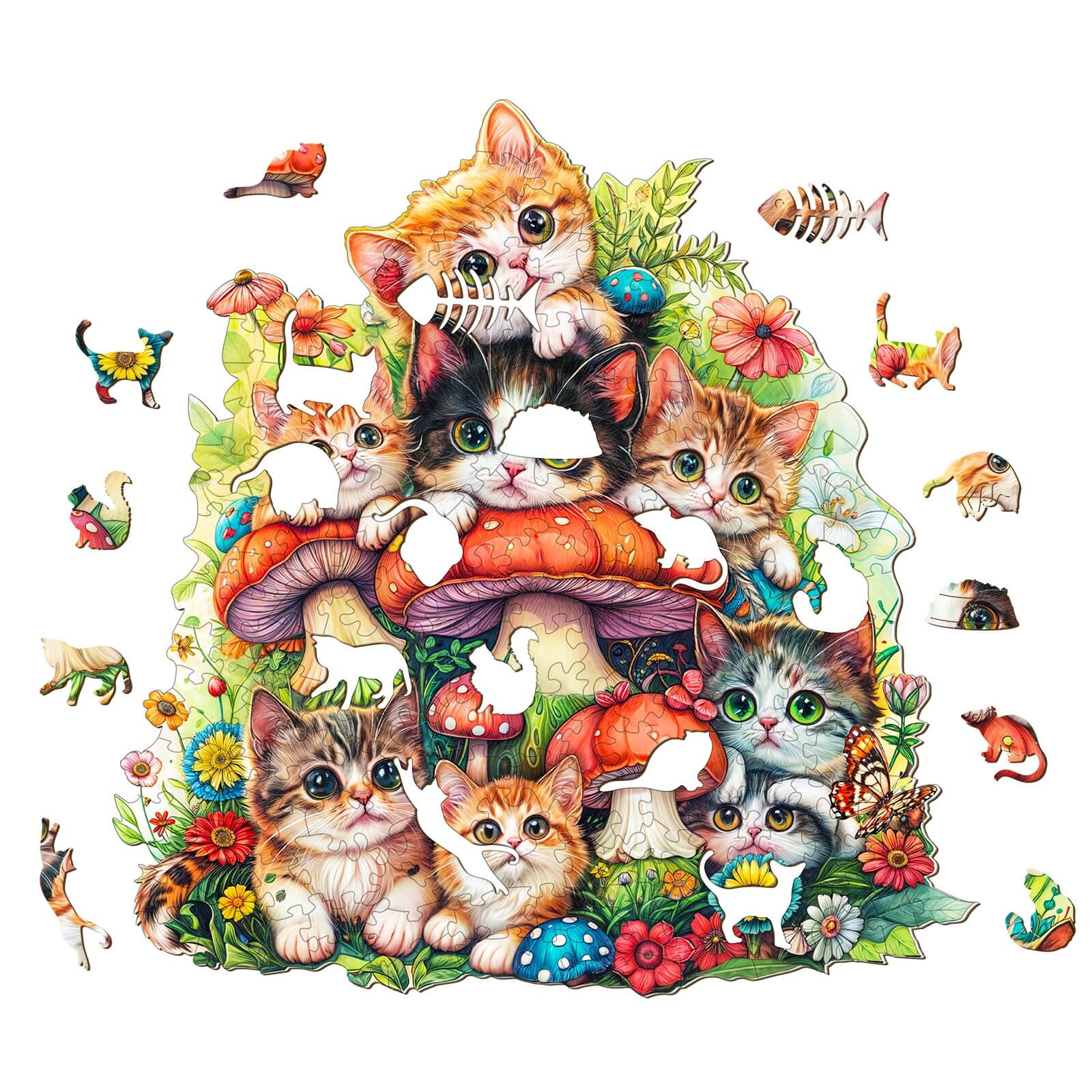 Cat Family Wooden Jigsaw Puzzle