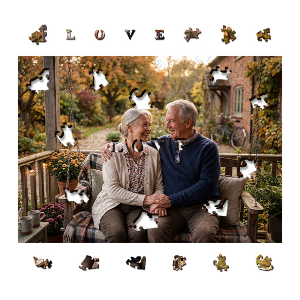 Personalized Photo Wooden Puzzle - Love Theme
