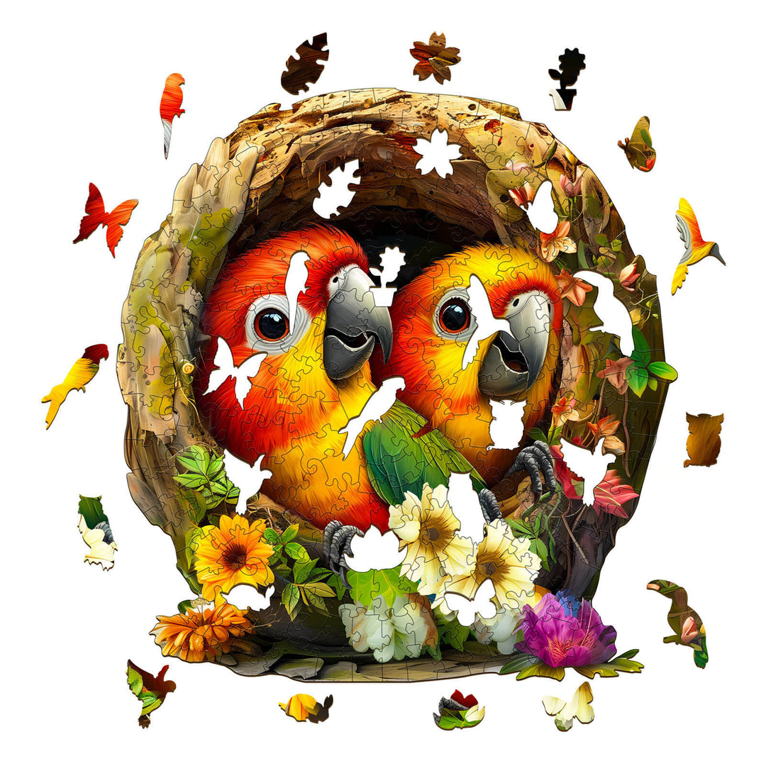 Naughty Parrot-1 Wooden Jigsaw Puzzle