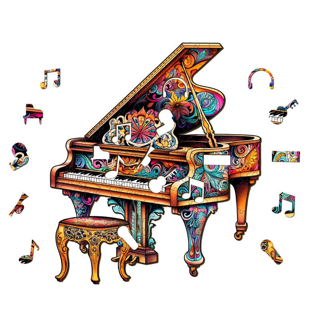 Touching Piano Wooden Jigsaw Puzzle-Woodbests