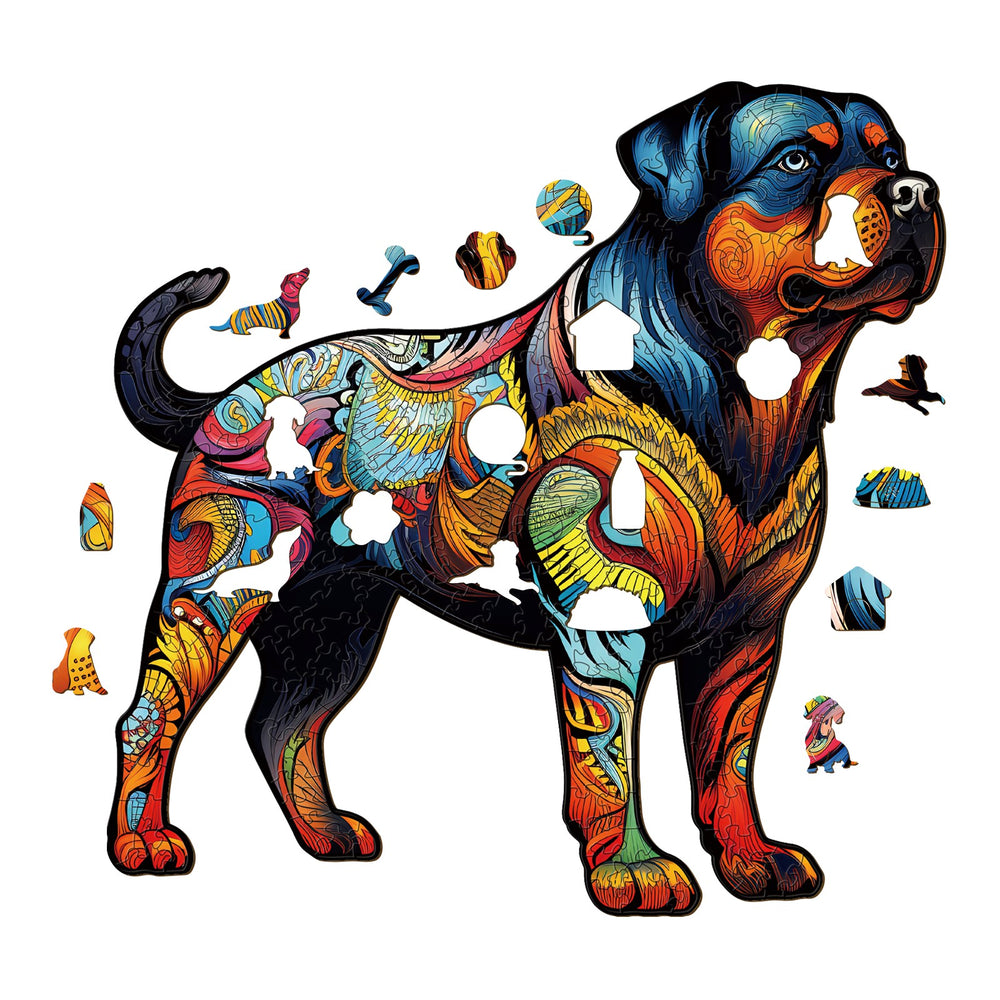 Rottweiler 1 Wooden Jigsaw Puzzle-Woodbests
