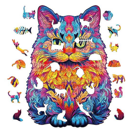 Wooden Cat Puzzle | Feline-Themed Jigsaw Puzzles for Cat Lovers – Woodbests