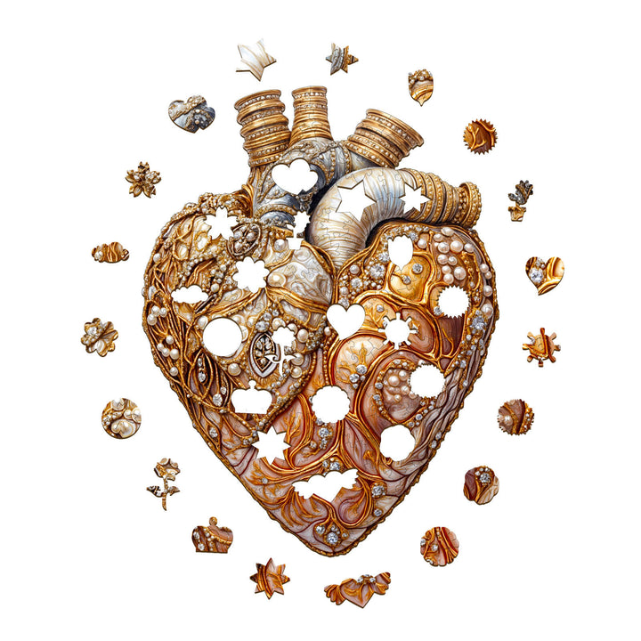 3D Jewel Heart Wooden Jigsaw Puzzle