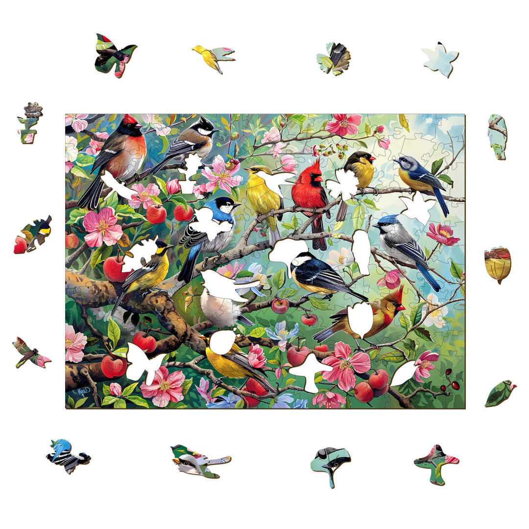 Birds in the Orchard Wooden Jigsaw Puzzle