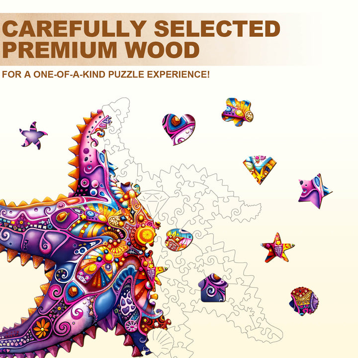 Mandala Starfish Wooden Jigsaw Puzzle