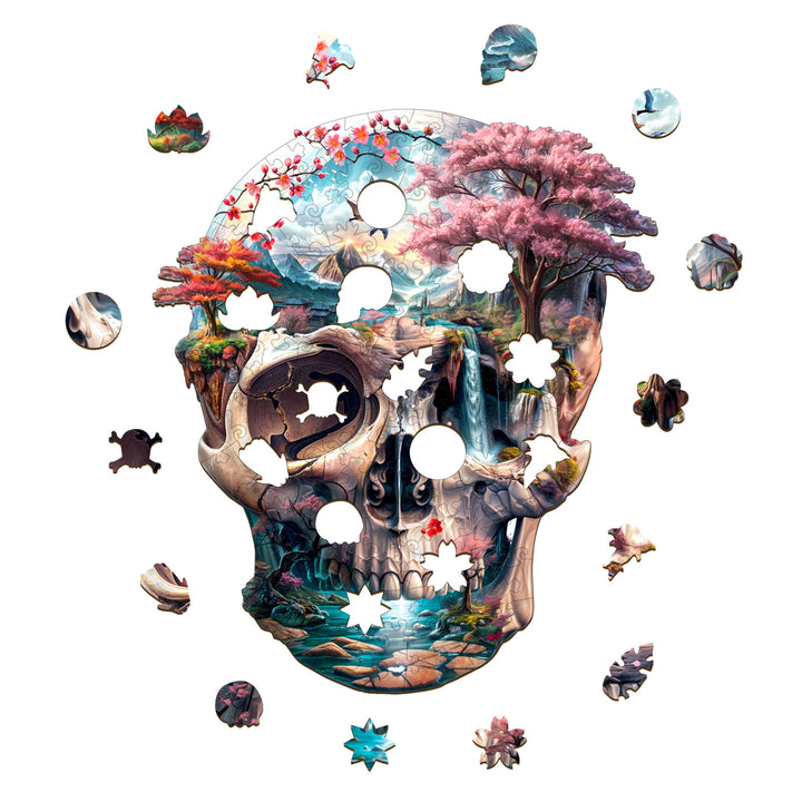 The skull's new life Wooden Jigsaw Puzzle