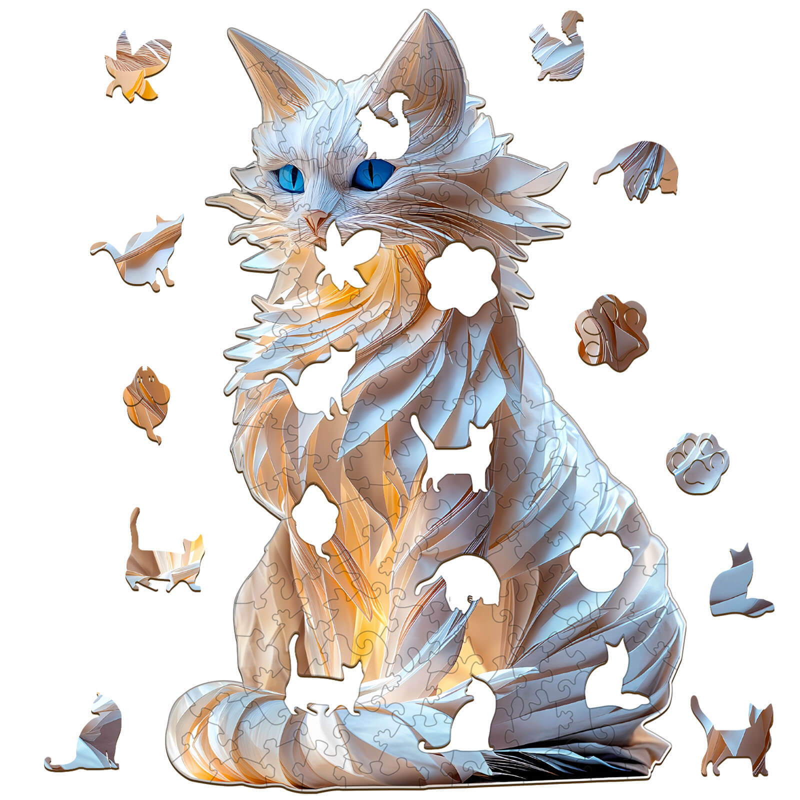 Edles Katzen-Holzpuzzle