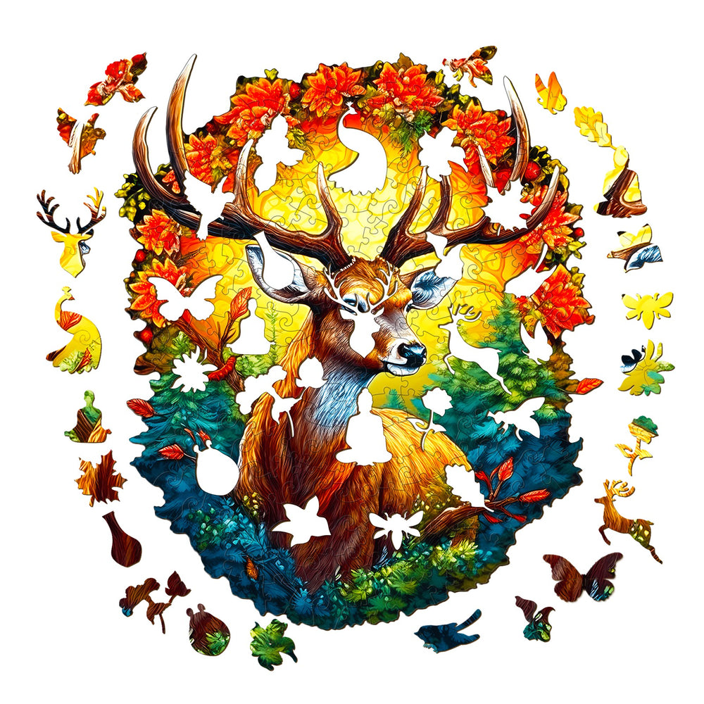 Deer Of Life-2 Wooden Jigsaw Puzzle-Woodbests